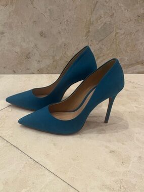 SCHUTZ Teal Pointed-Toe Stiletto Pumps